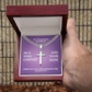 I Will Turn Your Mourning Into Joy (Jeremiah 31:13) | Premium Sterling Silver Cuban Link Cross Necklace