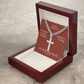 He Will Give  Rest (Matthew 11:28) | Premium Sterling Silver Cuban Link Cross Necklace