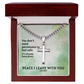 Peace I Leave With You (John 14:27) | Premium Sterling Silver Cuban Link Cross Necklace