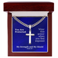 My Strength and My Shield (Psalm 28:7) | Premium Sterling Silver Cuban Link Cross Necklace