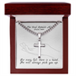 The Lord Upholds All (Psalm 145:14) | Premium Sterling Silver Cuban Link Cross Necklace