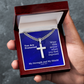 My Strength and My Shield (Psalm 28:7) | Premium Sterling Silver Cuban Link Cross Necklace