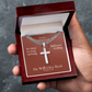 He Will Give  Rest (Matthew 11:28) | Premium Sterling Silver Cuban Link Cross Necklace
