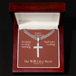 He Will Give  Rest (Matthew 11:28) | Premium Sterling Silver Cuban Link Cross Necklace