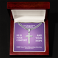 I Will Turn Your Mourning Into Joy (Jeremiah 31:13) | Premium Sterling Silver Cuban Link Cross Necklace