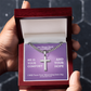 I Will Turn Your Mourning Into Joy (Jeremiah 31:13) | Premium Sterling Silver Cuban Link Cross Necklace