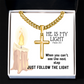 He Is My Light (Psalm 27:1) | Premium Sterling Silver Cuban Link Cross Necklace