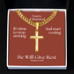 He Will Give  Rest (Matthew 11:28) | Premium Sterling Silver Cuban Link Cross Necklace