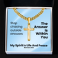 My Spirit Is Life And Peace (Romans 8:6) | Premium Sterling Silver Cuban Link Cross Necklace