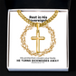He Turns Sicknesses Away (Deuteronomy 7:15) | Premium Sterling Silver Cuban Link Cross Necklace