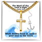 The Word Of The Lord Is Right (Psalm 33:4) | Premium Sterling Silver Cuban Link Cross Necklace