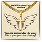 He Will Cover You (Psalm 91:4) | Premium Sterling Silver Cuban Link Cross Necklace