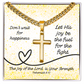 The Joy of the Lord Is Your Strength (Nehemiah 8:10) | Premium Sterling Silver Cuban Link Cross Necklace