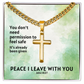 Peace I Leave With You (John 14:27) | Premium Sterling Silver Cuban Link Cross Necklace