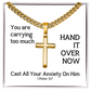 Cast All Your  Anxiety On Him (1 Peter 5:7) | Premium Sterling Silver Cuban Link Cross Necklace