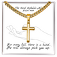 The Lord Upholds All (Psalm 145:14) | Premium Sterling Silver Cuban Link Cross Necklace