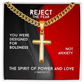 The Spirit Of Power And Love (2 Timothy 1:7) | Premium Sterling Silver Cuban Link Cross Necklace