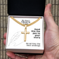 My Heart Trusts In Him (Psalm 28:7) | Premium Sterling Silver Cuban Link Cross Necklace