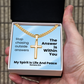 My Spirit Is Life And Peace (Romans 8:6) | Premium Sterling Silver Cuban Link Cross Necklace