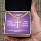 I Will Turn Your Mourning Into Joy (Jeremiah 31:13) | Premium Sterling Silver Cuban Link Cross Necklace