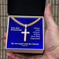 My Strength and My Shield (Psalm 28:7) | Premium Sterling Silver Cuban Link Cross Necklace