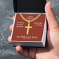 He Will Give  Rest (Matthew 11:28) | Premium Sterling Silver Cuban Link Cross Necklace