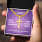 I Will Turn Your Mourning Into Joy (Jeremiah 31:13) | Premium Sterling Silver Cuban Link Cross Necklace