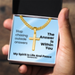 My Spirit Is Life And Peace (Romans 8:6) | Premium Sterling Silver Cuban Link Cross Necklace