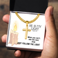 He Is My Light (Psalm 27:1) | Premium Sterling Silver Cuban Link Cross Necklace