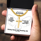 Doing Good And Healing All (Acts 10:38) | Premium Sterling Silver Cuban Link Cross Necklace