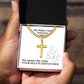 My Helper And Deliverer (Psalm 70:5) | Premium Sterling Silver Cuban Link Cross Necklace