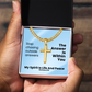 My Spirit Is Life And Peace (Romans 8:6) | Premium Sterling Silver Cuban Link Cross Necklace