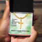 Peace I Leave With You (John 14:27) | Premium Sterling Silver Cuban Link Cross Necklace