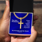 My Strength and My Shield (Psalm 28:7) | Premium Sterling Silver Cuban Link Cross Necklace