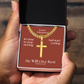 He Will Give  Rest (Matthew 11:28) | Premium Sterling Silver Cuban Link Cross Necklace