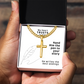 My Heart Trusts In Him (Psalm 28:7) | Premium Sterling Silver Cuban Link Cross Necklace