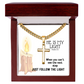 He Is My Light (Psalm 27:1) | Premium Sterling Silver Cuban Link Cross Necklace