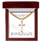 The Lord Upholds All (Psalm 145:14) | Premium Sterling Silver Cuban Link Cross Necklace