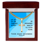 Took Away Sickness (Exodus 23:25) | Premium Sterling Silver Cuban Link Cross Necklace