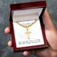 The Lord Upholds All (Psalm 145:14) | Premium Sterling Silver Cuban Link Cross Necklace