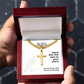 My Heart Trusts In Him (Psalm 28:7) | Premium Sterling Silver Cuban Link Cross Necklace