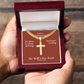 He Will Give  Rest (Matthew 11:28) | Premium Sterling Silver Cuban Link Cross Necklace