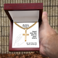 My Heart Trusts In Him (Psalm 28:7) | Premium Sterling Silver Cuban Link Cross Necklace