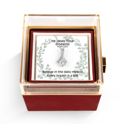 He Heals Your Diseases (Psalm 103:3) | Alluring Beauty Necklace in Rotating Rose Gift Box