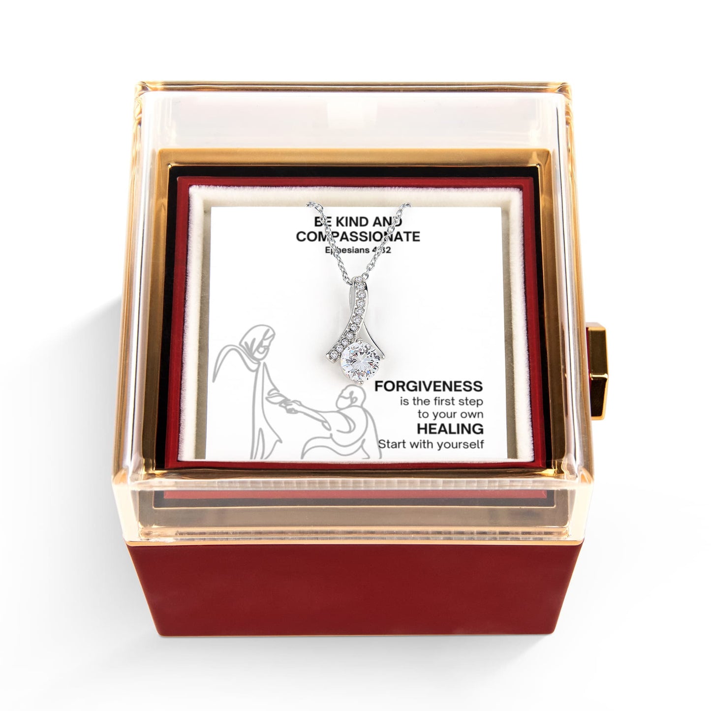 Be Kind And Compassionate (Ephesians 4:32) | Alluring Beauty Necklace in Rotating Rose Gift Box