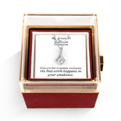 My Grace Is Sufficient (2 Corinthians 12:9) | Alluring Beauty Necklace in Rotating Rose Gift Box