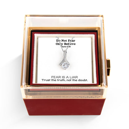 Do Not Fear Only Believe (Mark 5:36) | Alluring Beauty Necklace in Rotating Rose Gift Box