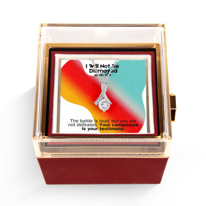 I Will Not Be Dismayed (Isaiah 41:10) | Alluring Beauty Necklace in Rotating Rose Gift Box
