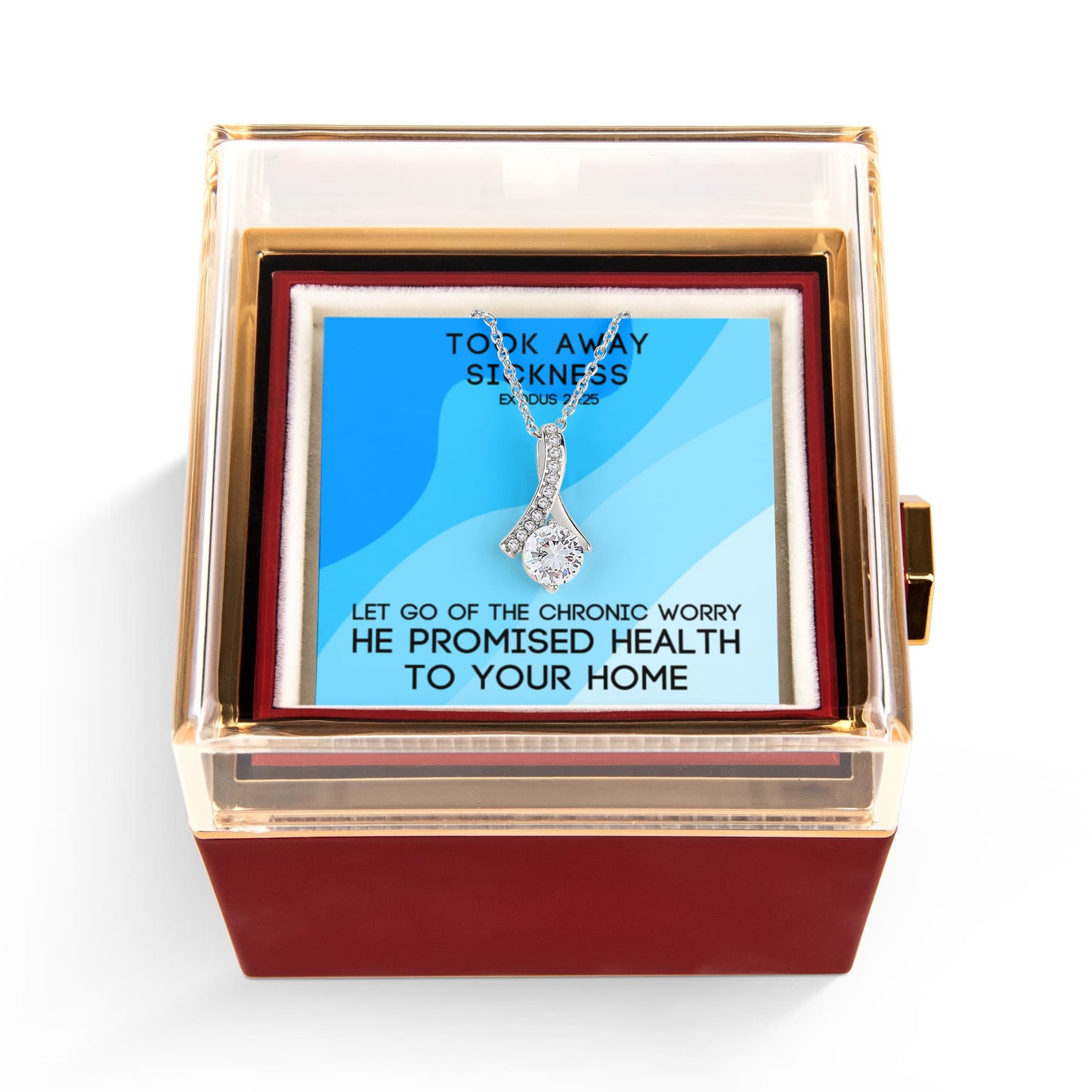 Took Away Sickness (Exodus 23:25) | Alluring Beauty Necklace in Rotating Rose Gift Box
