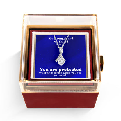 My Strength and My Shield (Psalm 28:7) | Alluring Beauty Necklace in Rotating Rose Gift Box